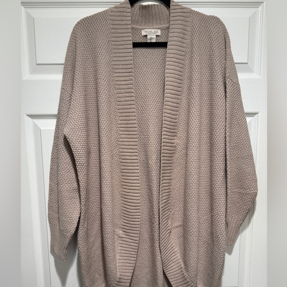 Rachel Zoe Taupe Textured Cardigan NWOT